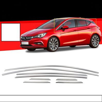 Edelstahl Fensterleisten Blenden Zierleiste OBEN 8-tlg für Opel Astra K
