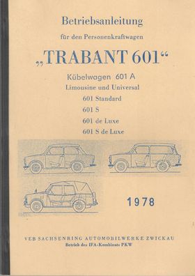 Bedienungsanleitung Trabant 601 A Kübelwagen, DDR Oldtimer