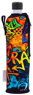 Dora´s Glasflasche 500ml mit Neoprenbezug "Graffiti"