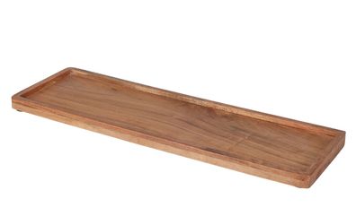 Akazie Kerzen Tablett natur - 45 x 14 cm - Holz Tisch Deko Teller Schale