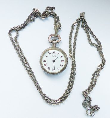 Schöne Antike BWC Swiss Damen Medaillon Uhr in Massiv Silber Top Zustand