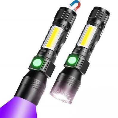 Taschenlampe, wiederaufladbar drei in einem starken Licht UV-Licht