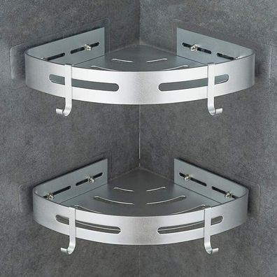 Eckduschregal Badezimmerregal ohne Bohrkorb Duschaufbewahrung Aluminium Wandmontage D