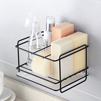 Waschbecken Schwammhalter Badezimmer Waschbecken Lagerregal Schwarz