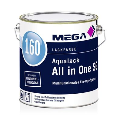MEGA 160 Aqualack All-in-One SG 1 Liter vollweiß Base 3