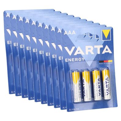 40x Varta Energy AlMn AAA 1,5V Micro Batterie im 4er Blister