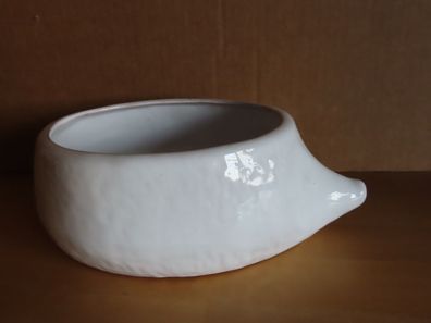 Figur Igel als Übertopf weiß Keramik / ca. 8 cm H