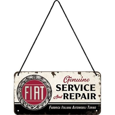 Fiat Serice & Repair Tür Blechschild Hängeschild 20 cm Metall