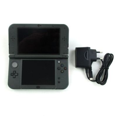 New Nintendo 3DS XL Konsole in Metallic Schwarz / Black mit Ladekabel #52B