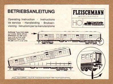 Fleischmann H0 Anleitung Betriebsanleitung für 5120 D-Zug-Wagen Einbau Licht Wartung