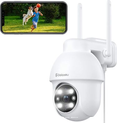 2K Überwachungskamera Aussen, Galayou PTZ Outdoor WLAN IP Kamera überwachung
