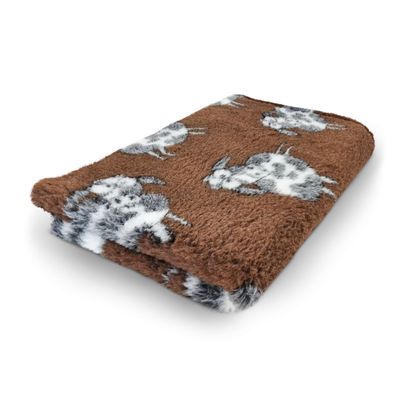 Vet Bed Hundedecke Hundebett Schlafplatz 75 x 50 cm Woolly Cow braun