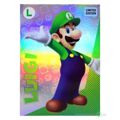 Panini Super Mario Sticker - Play Time - Limited Edition Card - Luigi Gold Karte