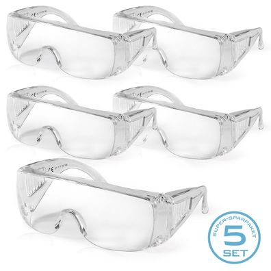 Stahlwerk Schutzbrillen 5er Set Schutzbrille Schleifbrille Arbeitsschutz
