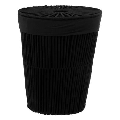 Wäschekorb schwarz, Loft-Stil, 40 L