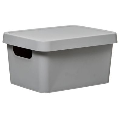 Aufbewahrungsbehälter mit Deckel, grau, 3,6 L