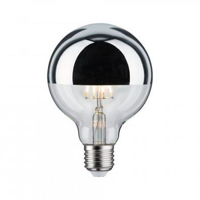 Paulmann No. 28672 LED Globe 95 4,8W E27 Kopfspiegel Silber Warmweiß