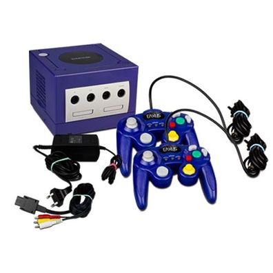Gamecube Konsole in Lila + alle Kabel + 2 Ähnliche Controller