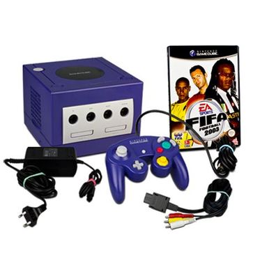 Gamecube Konsole in Lila + original Controller + Fifa Football 2003