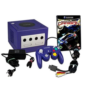 Gamecube Konsole in Lila + original Controller + Need for Speed Carbon