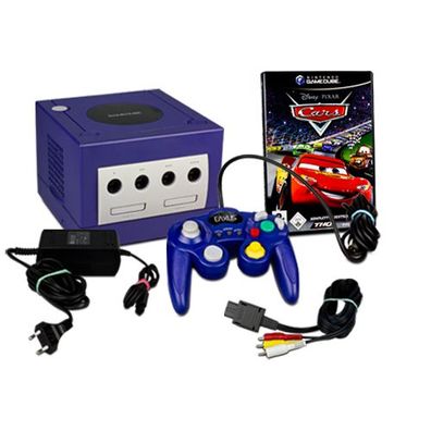 Nintendo Gamecube Konsole LILA / PURPLE + Ähnlicher Controller + DISNEY'S CARS