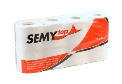 56 Rollen Toilettenpapier | 3-lagig | weiß | SEMYtop