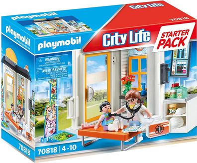 Playmobil City Life 70818 Starter Pack Kinderärztin, Spielzeug für Kinder ab 4 Jahren