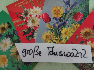 alte Postkarten AK EAS Schwerdtfeger West Germany Blumen Geburtstag