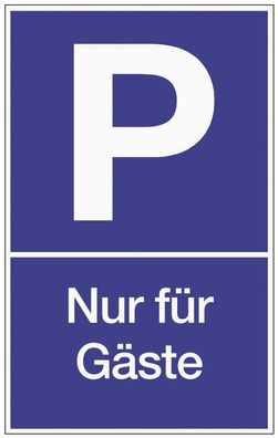 Parkplatzbeschilderung Parken f. Gäste L250xB400mm Ku. blau/ weiß