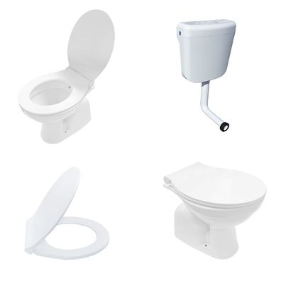 Toilette Abfluss Boden Stand-WC + Aufputzspülkasten + SoftClose Deckel