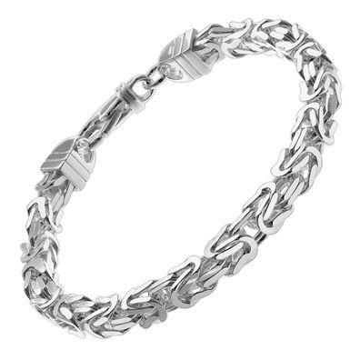trendor Schmuck Königskette Armband für Männer 925 Silber 6 mm breit 08646