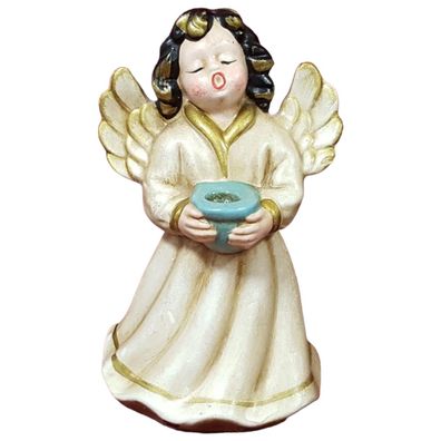 Weihnachten Singende Engel Figur Kerzenhalter Keramik H 12,2 cm
