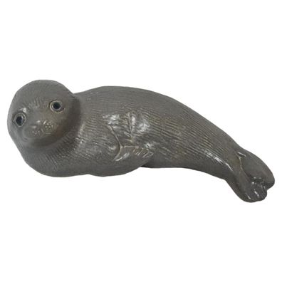 Seehund Figur Deko Porzellan L 15 cm