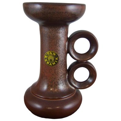 PAN Keramik (Goebel) 70er Jahre Kerzenhalter Kerzenständer Braun H 18 cm