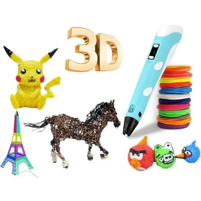 3D-Stift, 3D-Druckstift mit PLA-kompatibel und LCD-Display, einstellbare Temperatur,