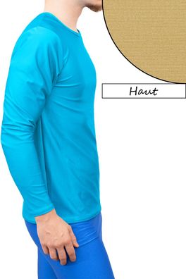 T-Shirt Comfort Fit lange Ärmel Haut Longsleeve elastisch stretch shiny