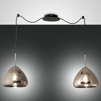 Fabas Luce 3667-42-138 Pendelleuchte Glow 2-flammig verchromt schwarz E27