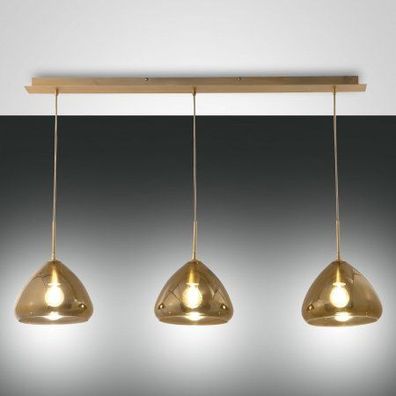 Fabas Luce 3667-48-118 Pendelleuchte Glow 3-flammig amber messing E27
