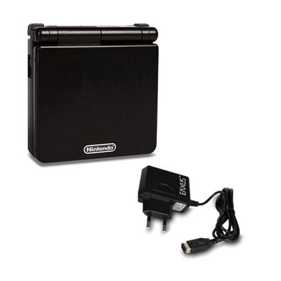 Gameboy Advance SP Konsole in Schwarz / Black + original Ladekabel #56A