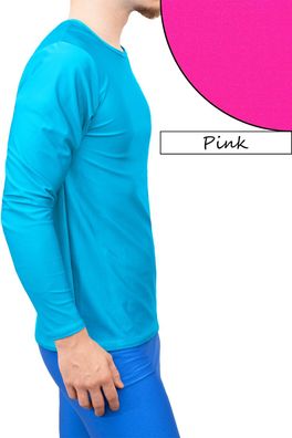 T-Shirt Comfort Fit lange Ärmel Pink Longsleeve elastisch stretch shiny