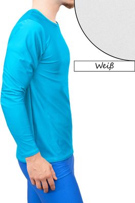 T-Shirt Comfort Fit lange Ärmel Weiß Longsleeve elastisch stretch shiny