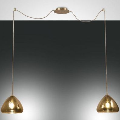 Fabas Luce 3667-42-118 Pendelleuchte Glow 2-flammig amber messing E27