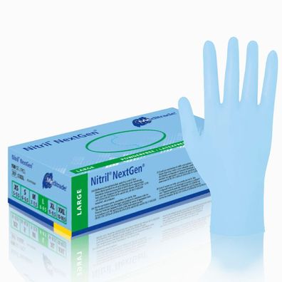 Meditrade Nitril Handschuhe NextGen® EN 455, puderfrei, blau 100 Stk.