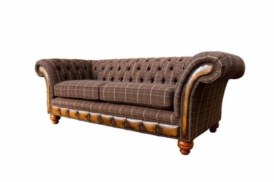 Chesterfield 3 Sitzer Couch Polster Textil Couchen Wohnzimmer Sofa Neu