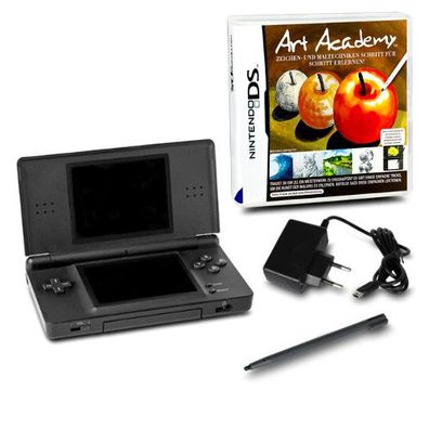 Nintendo DS Lite Handheld Konsole schwarz #70A + Ladekabel + Spiel Art Academy