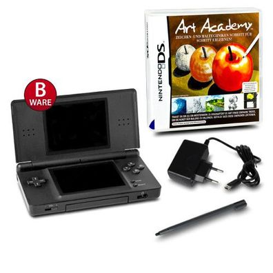 Nintendo DS Lite Handheld Konsole schwarz #70B + Ladekabel + Spiel Art Academy