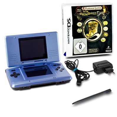 DS Handheld Konsole hellblau #60A + Professor Layton - das geheimnisvolle Dorf