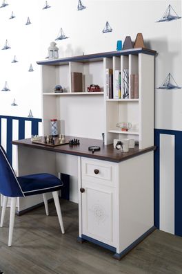 Marina Schreibtisch für Kinder in Weiß / Blau