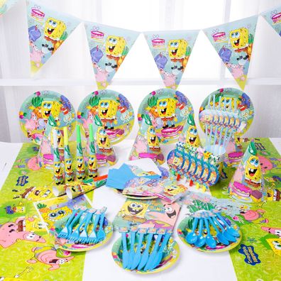 SpongeBob Pooh Avengers Geburtstags Geschirr Kit mit Tellern Tassen Party Tableware