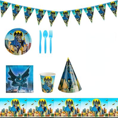 Batman Geburtstags Geschirr Set mit Tellern Besteck Birthday Party Tableware Set